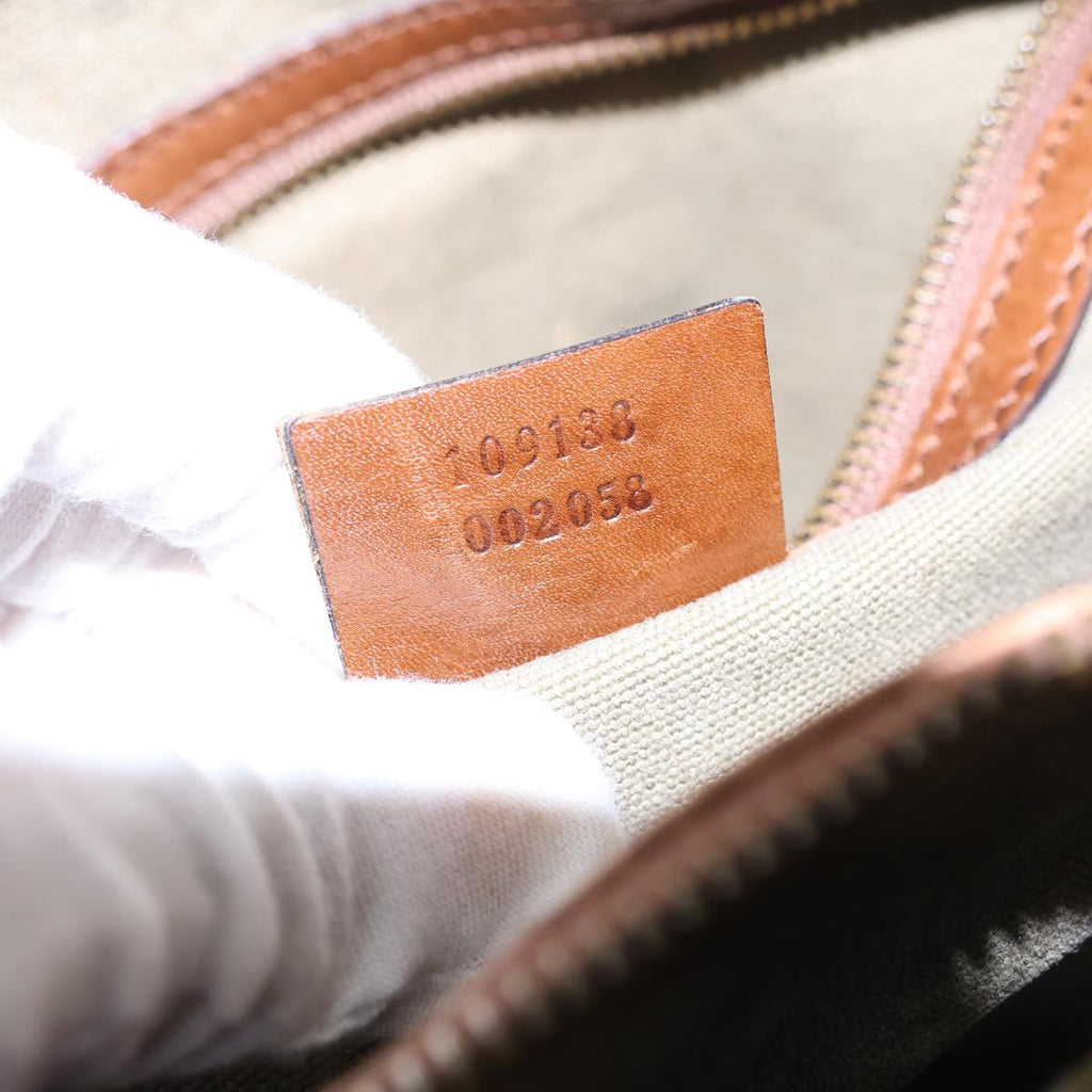 GUCCI Bamboo Hand Bag Canvas Beige 109138 bs13846