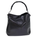 GUCCI Bamboo Hand Bag Leather Black 001 1638 200047 bs13847