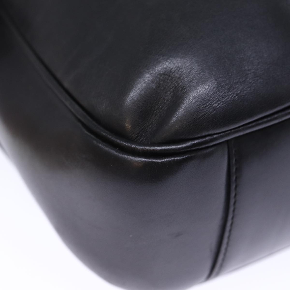 GUCCI Bamboo Hand Bag Leather Black 001 1638 200047 bs13847