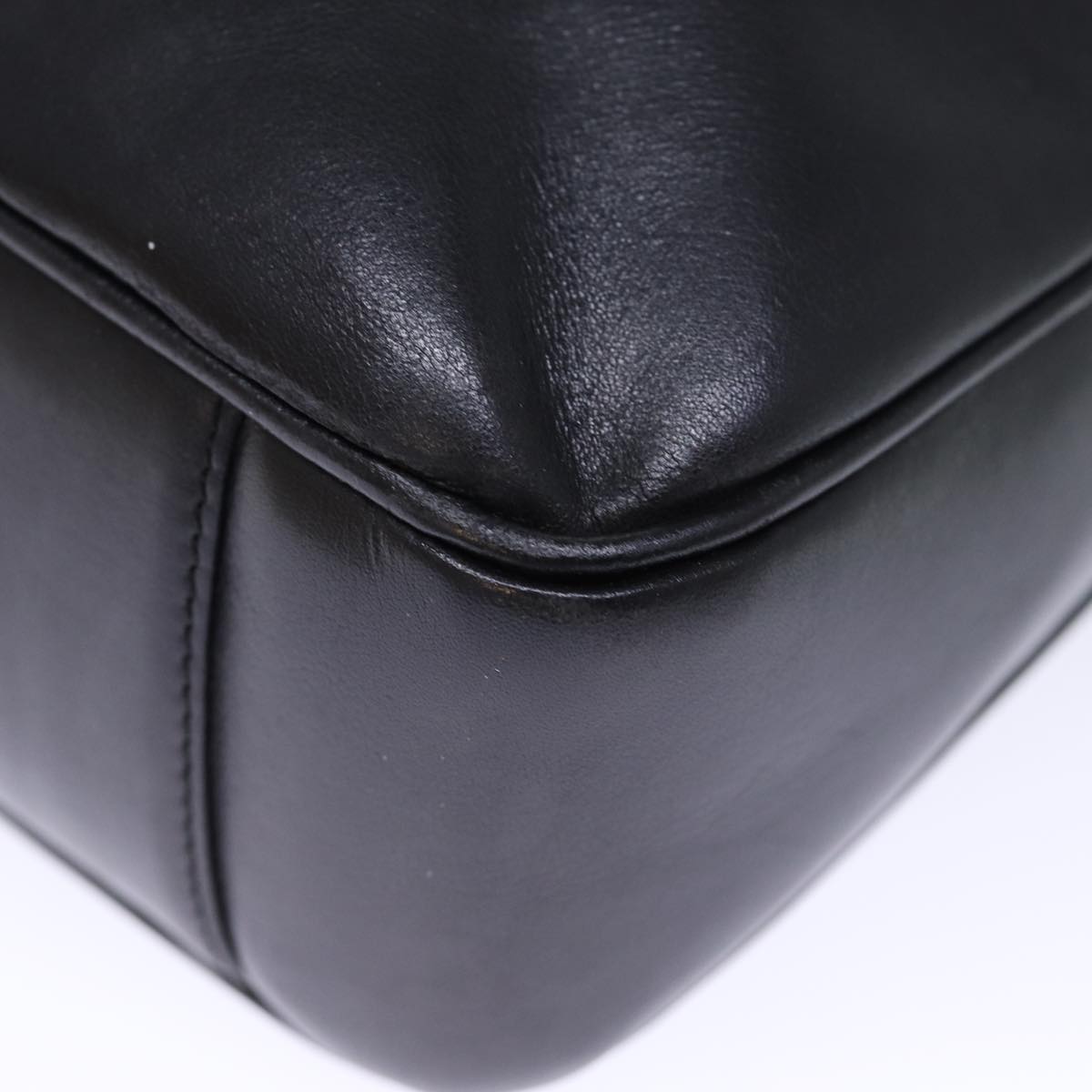 GUCCI Bamboo Hand Bag Leather Black 001 1638 200047 bs13847