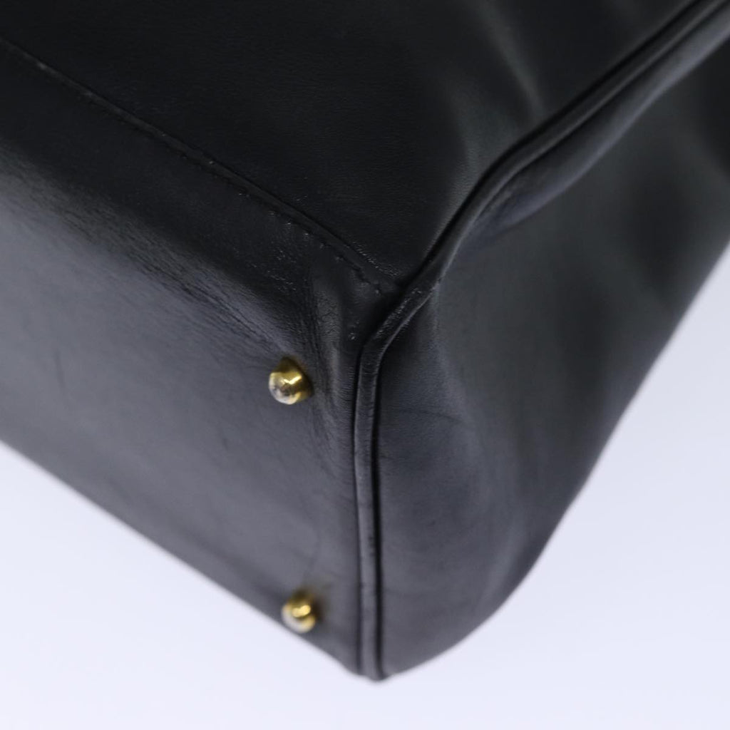 GUCCI Bamboo Hand Bag Leather Black 002 123 0322 bs13848
