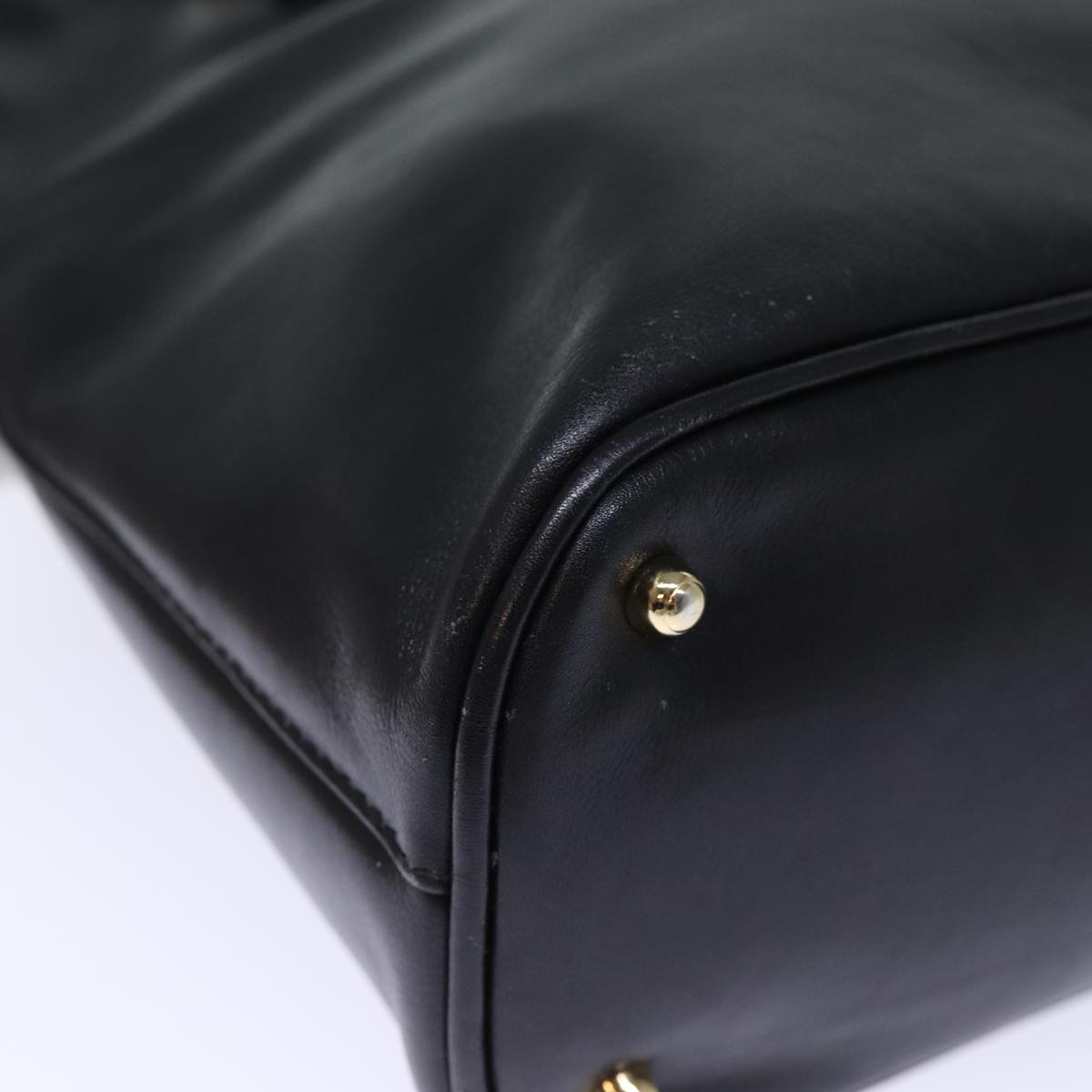 GUCCI Bamboo Hand Bag Leather Black 000 1186 0289 bs13925