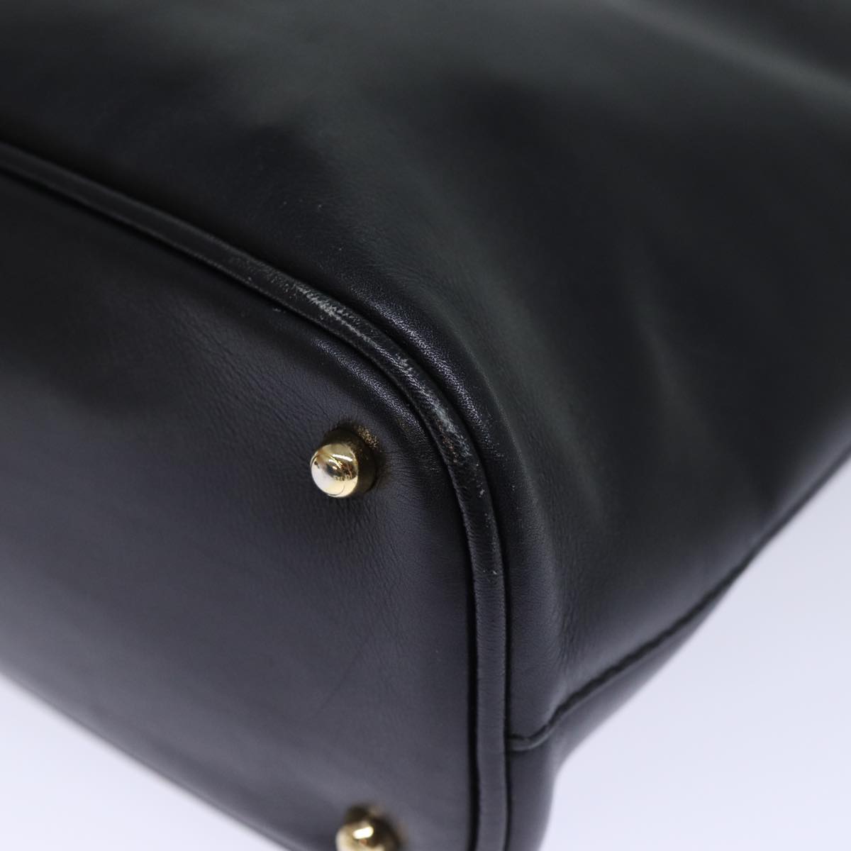 GUCCI Bamboo Hand Bag Leather Black 000 1186 0289 bs13925