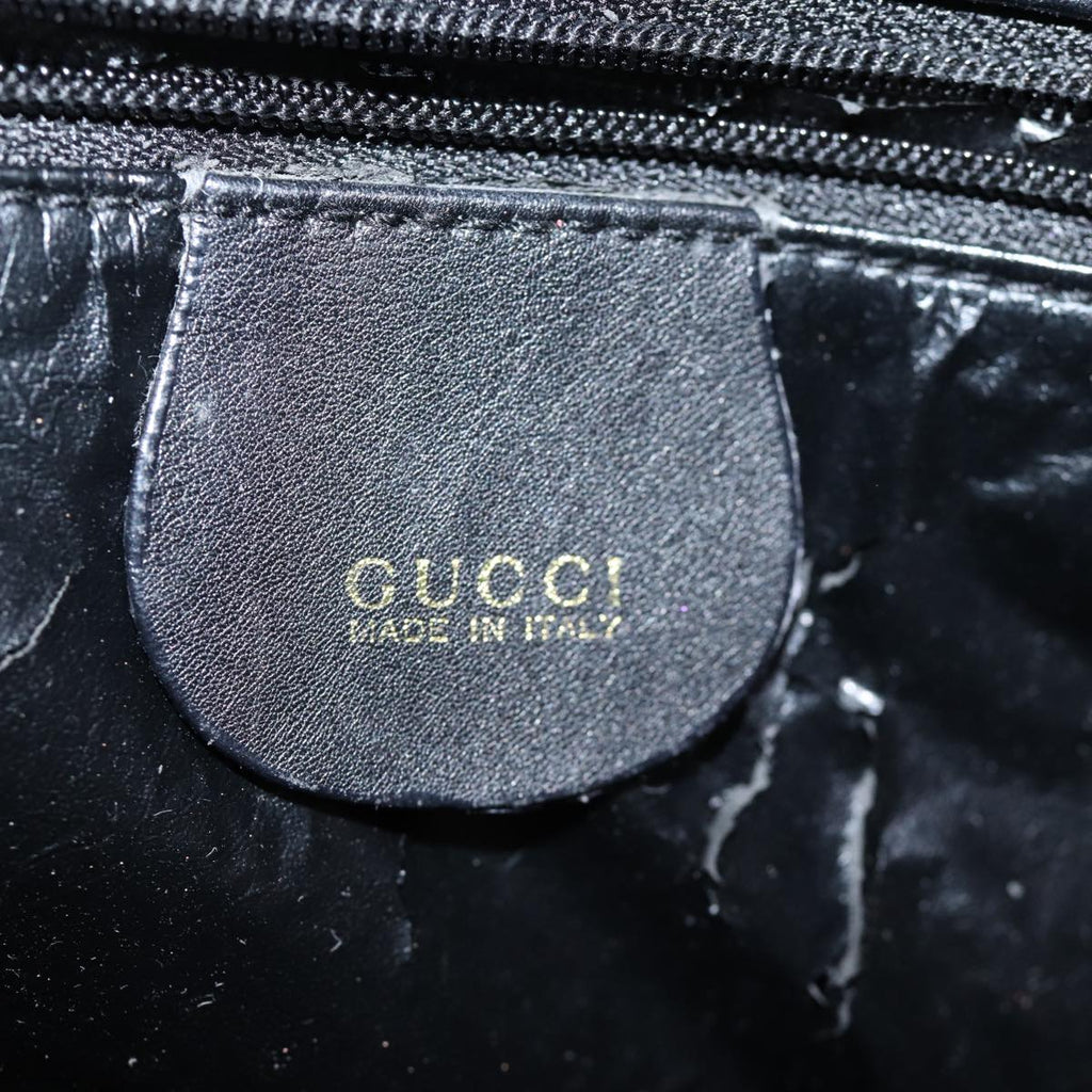 GUCCI Bamboo Hand Bag Leather Black 000 1186 0289 bs13925