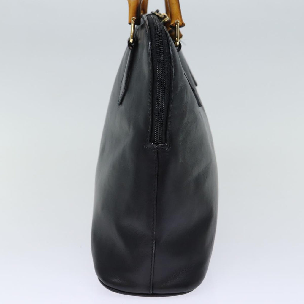 GUCCI Bamboo Hand Bag Leather Black 000 1186 0289 bs13925