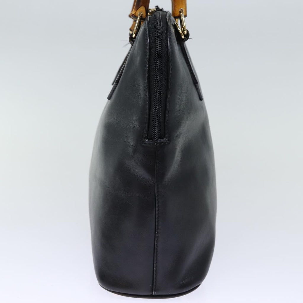 GUCCI Bamboo Hand Bag Leather Black 000 1186 0289 bs13925