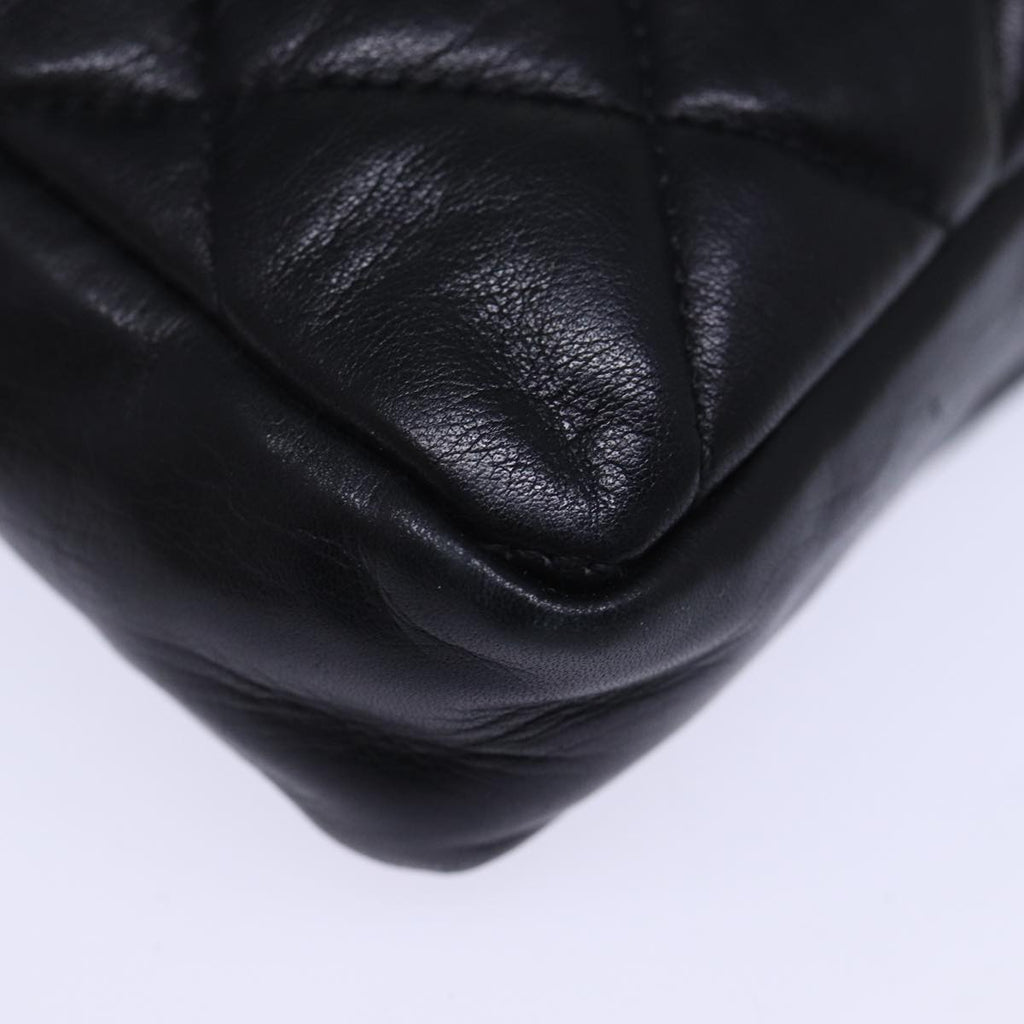 CHANEL Matelasse Turn Lock Waist bag Leather Black CC bs13969