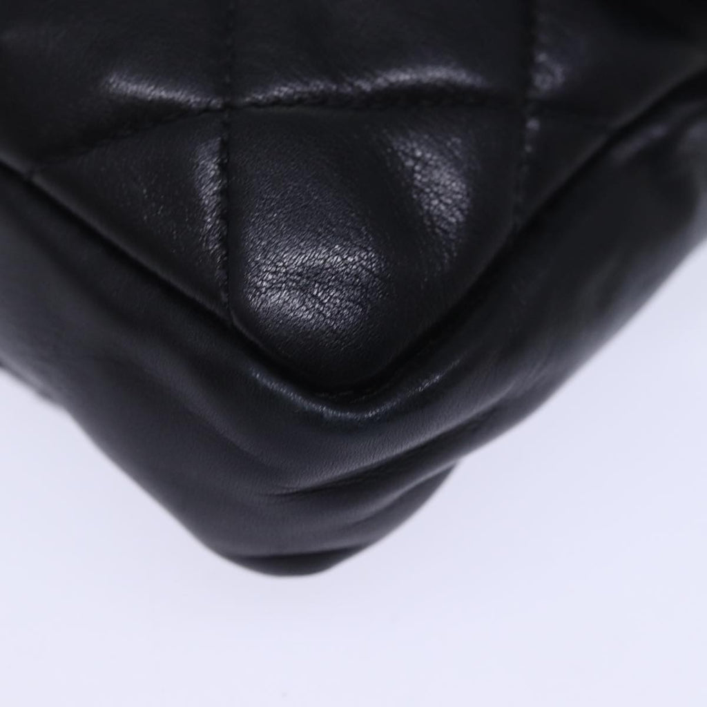 CHANEL Matelasse Turn Lock Waist bag Leather Black CC bs13969