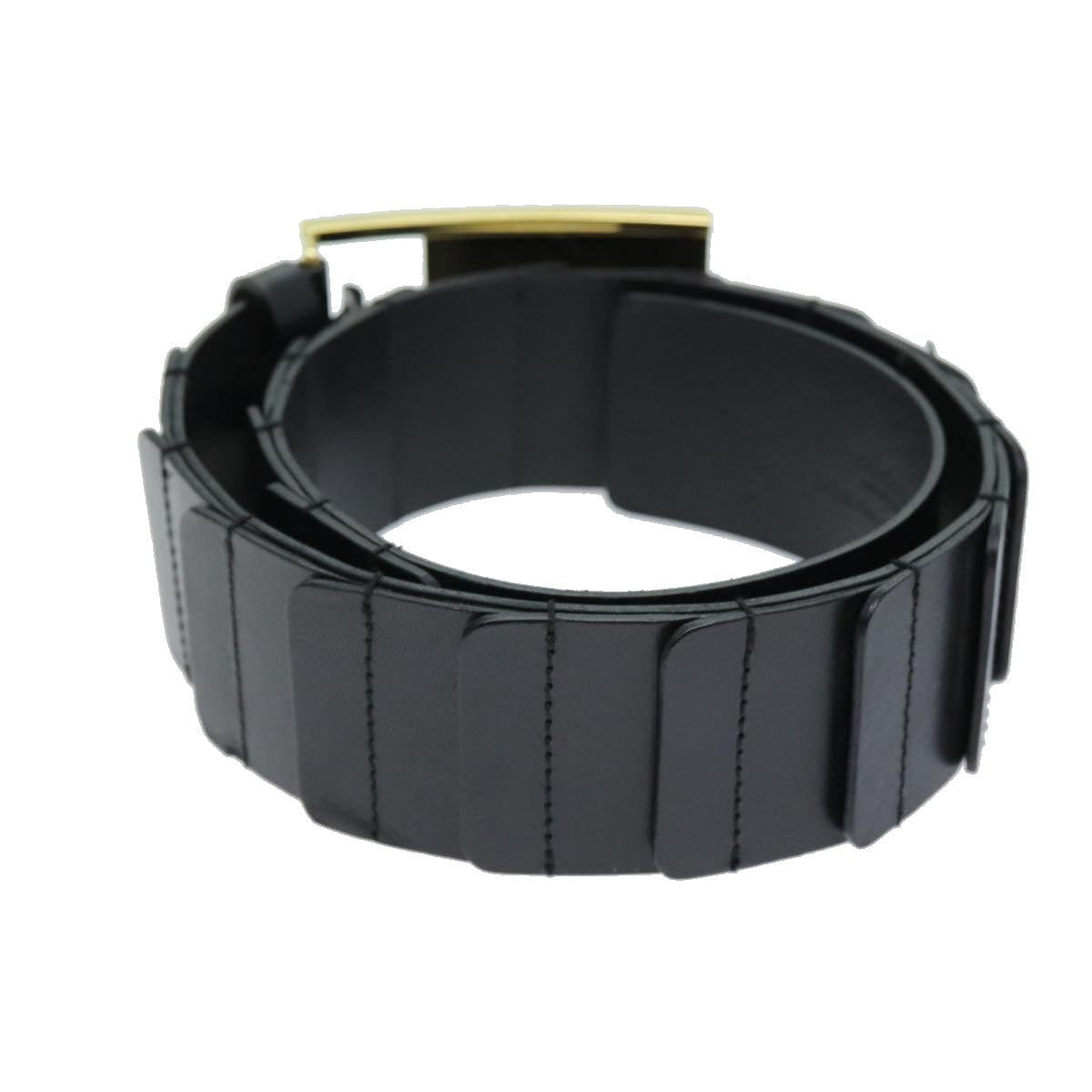 GUCCI Belt Leather 26.8""-28.7"" Black bs13972