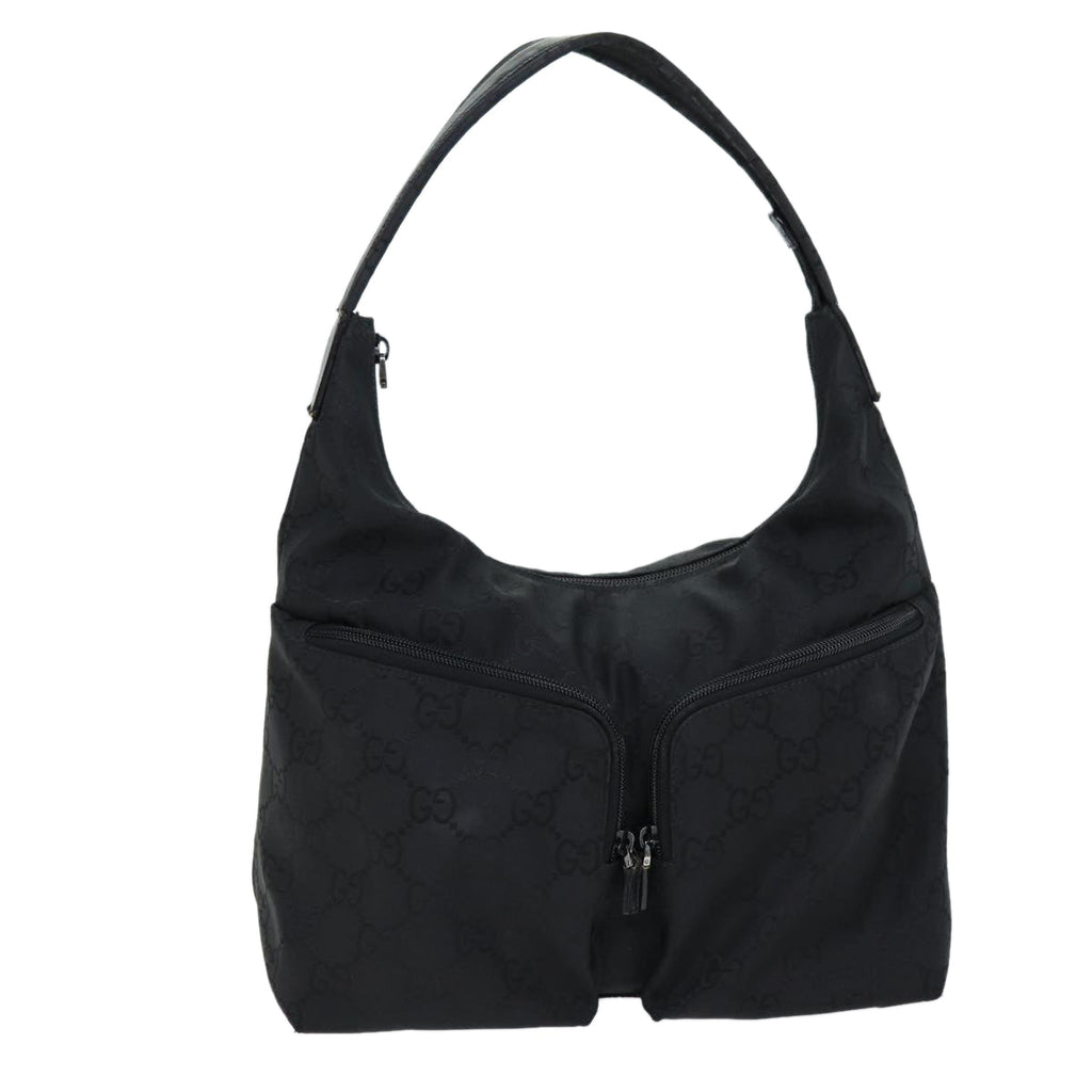 GUCCI GG Canvas Shoulder Bag Black 001 3380 bs14042