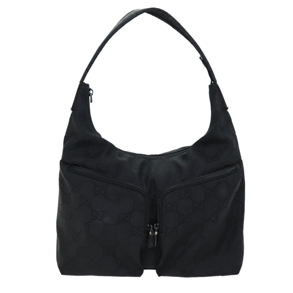 GUCCI GG Canvas Shoulder Bag Black 001 3380 bs14042