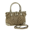 GUCCI GG Canvas Hand Bag 2way Beige 247902 bs14043