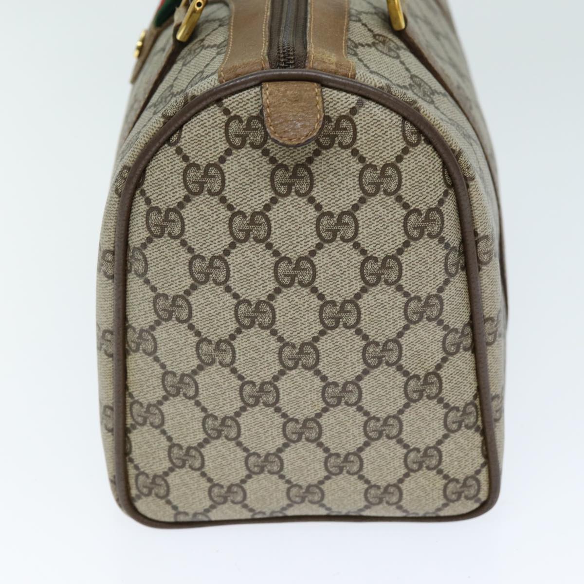 GUCCI GG Supreme Web Sherry Line Boston Bag Beige Red 111 02 007 bs14106