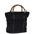 GUCCI Bamboo Hand Bag Nylon Black 000 3754 0508 bs14134