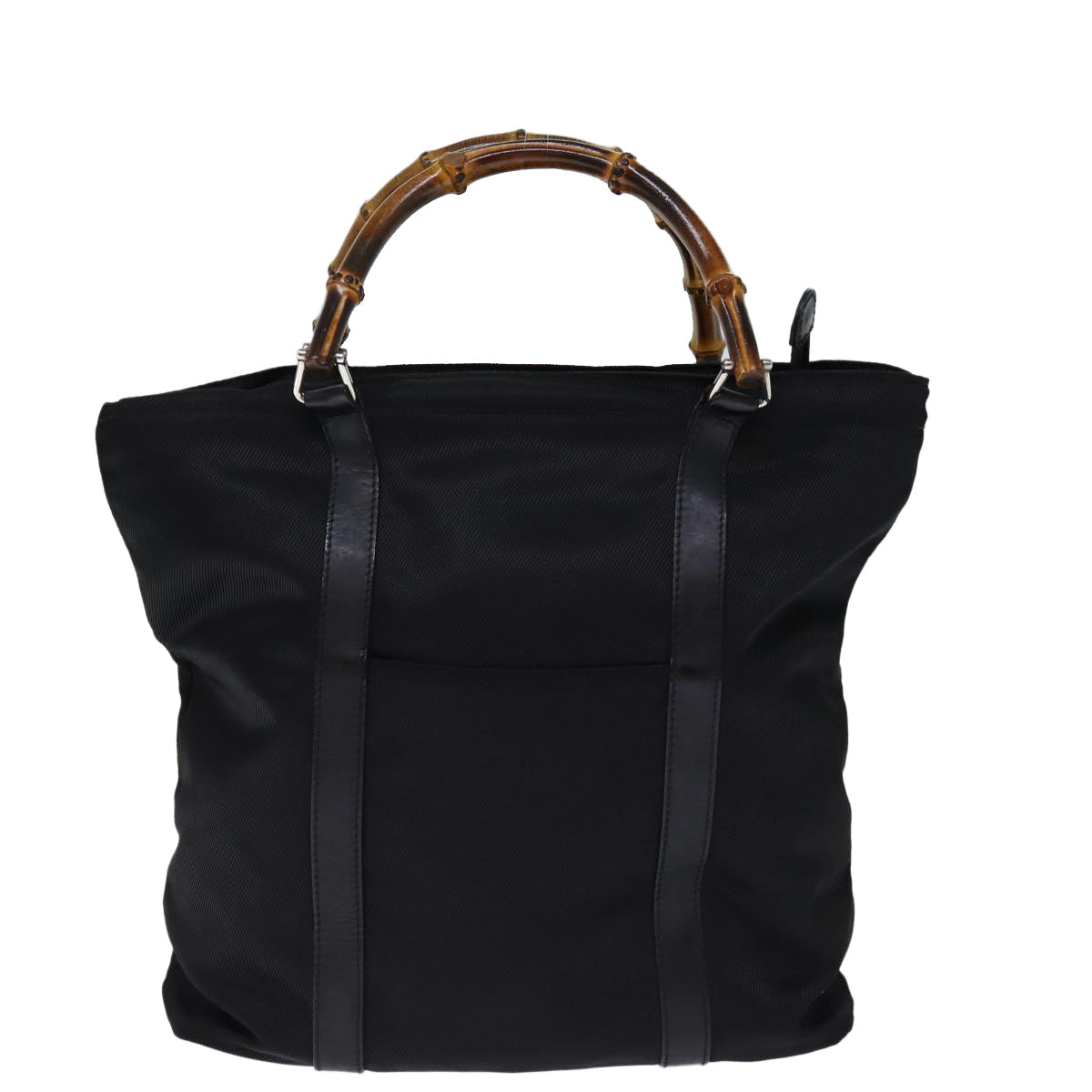 GUCCI Bamboo Hand Bag Nylon Black 000 3754 0508 bs14134