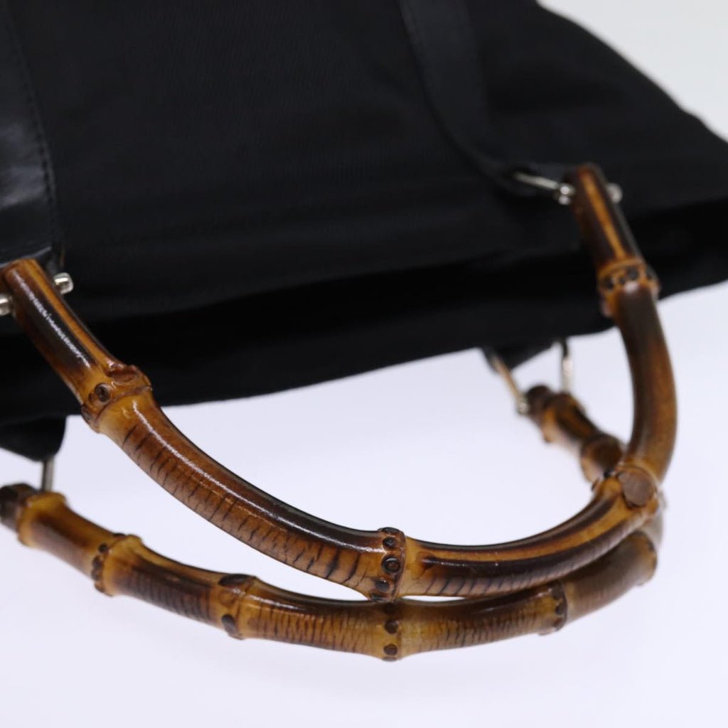 GUCCI Bamboo Hand Bag Nylon Black 000 3754 0508 bs14134