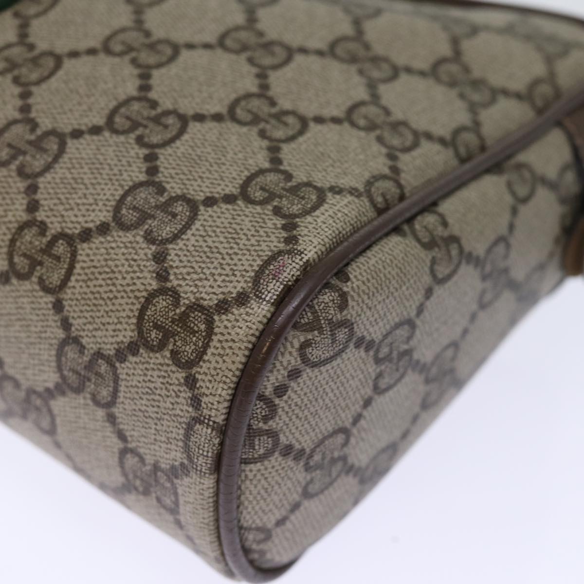 GUCCI GG Supreme Web Sherry Line Clutch Bag PVC Beige Red 75 01 012 bs14245