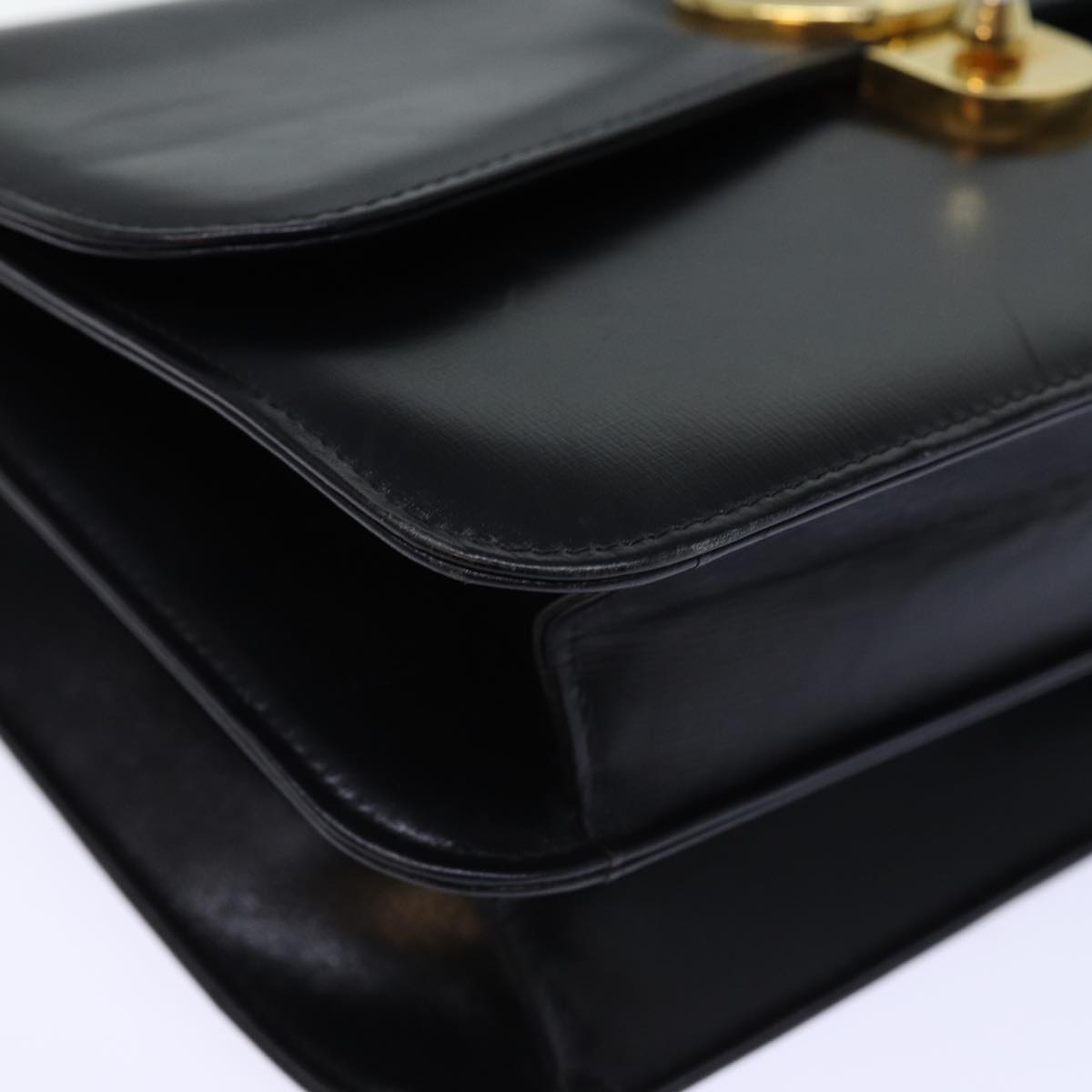 GUCCI Hand Bag Leather Black bs14246