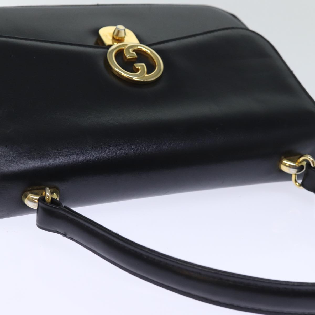 GUCCI Hand Bag Leather Black bs14246