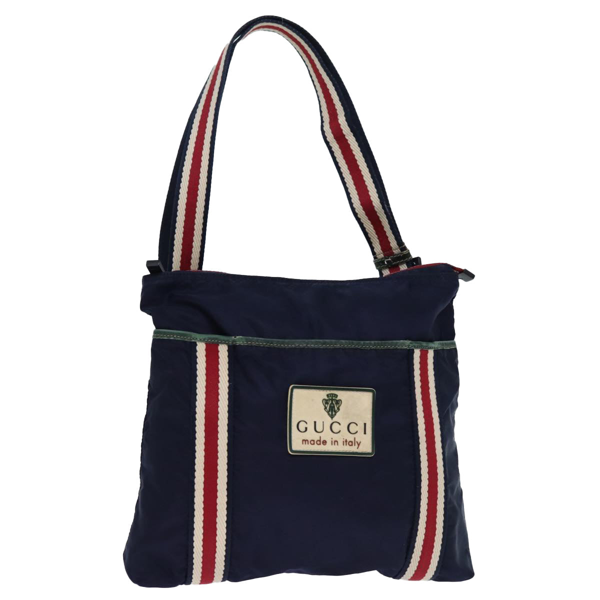 GUCCI Shoulder Bag Nylon Navy Red 189662 bs14293