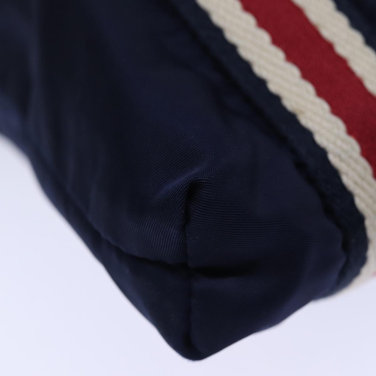 GUCCI Shoulder Bag Nylon Navy Red 189662 bs14293