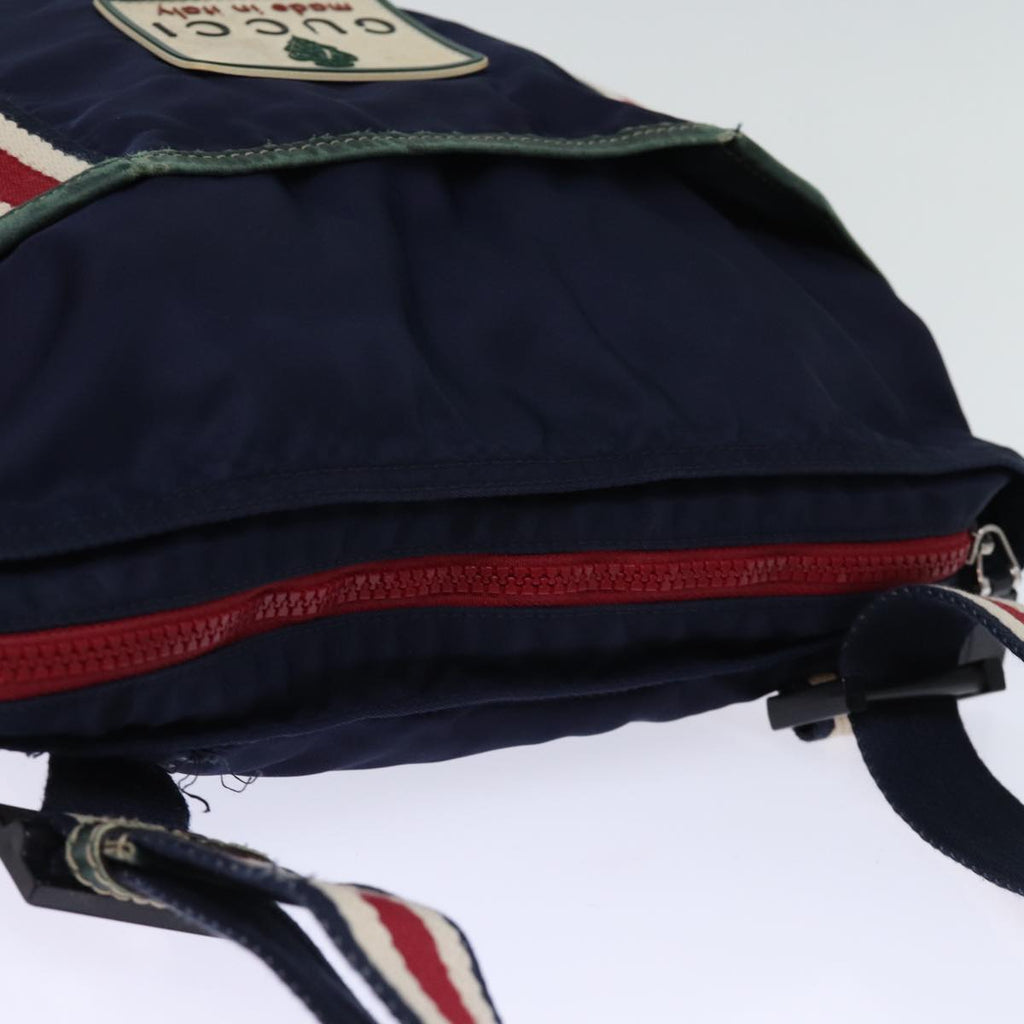 GUCCI Shoulder Bag Nylon Navy Red 189662 bs14293