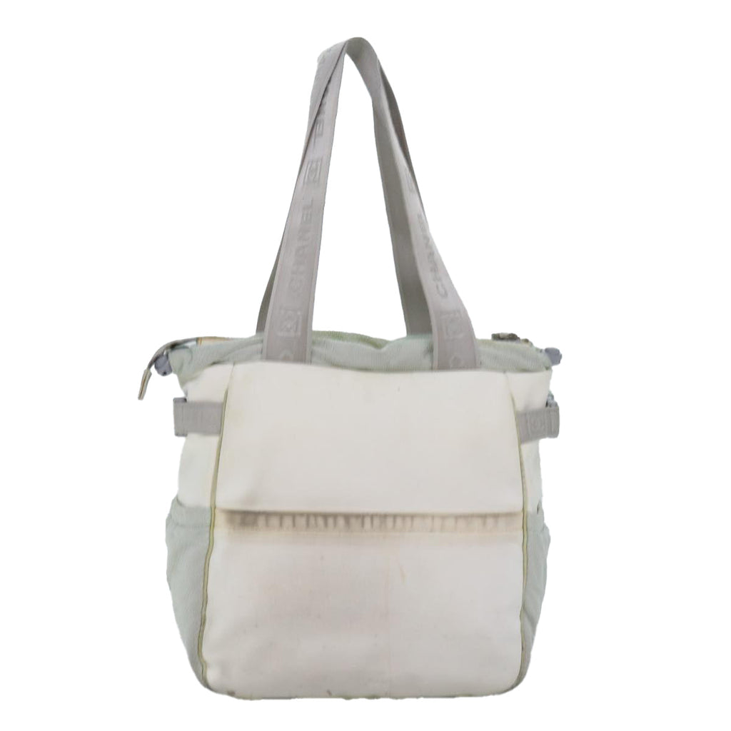 CHANEL Tote Bag Nylon White CC bs14294