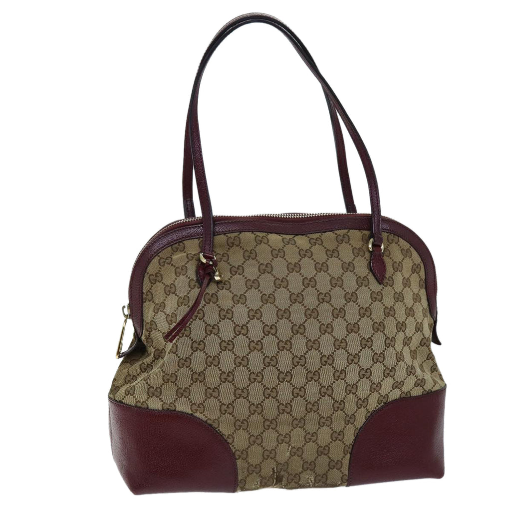 GUCCI GG Canvas Shoulder Bag Bordeaux Beige 323673 bs14437