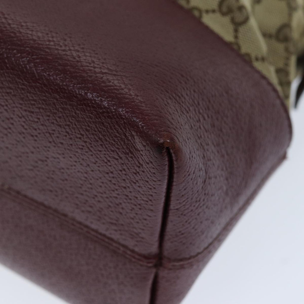 GUCCI GG Canvas Shoulder Bag Bordeaux Beige 323673 bs14437