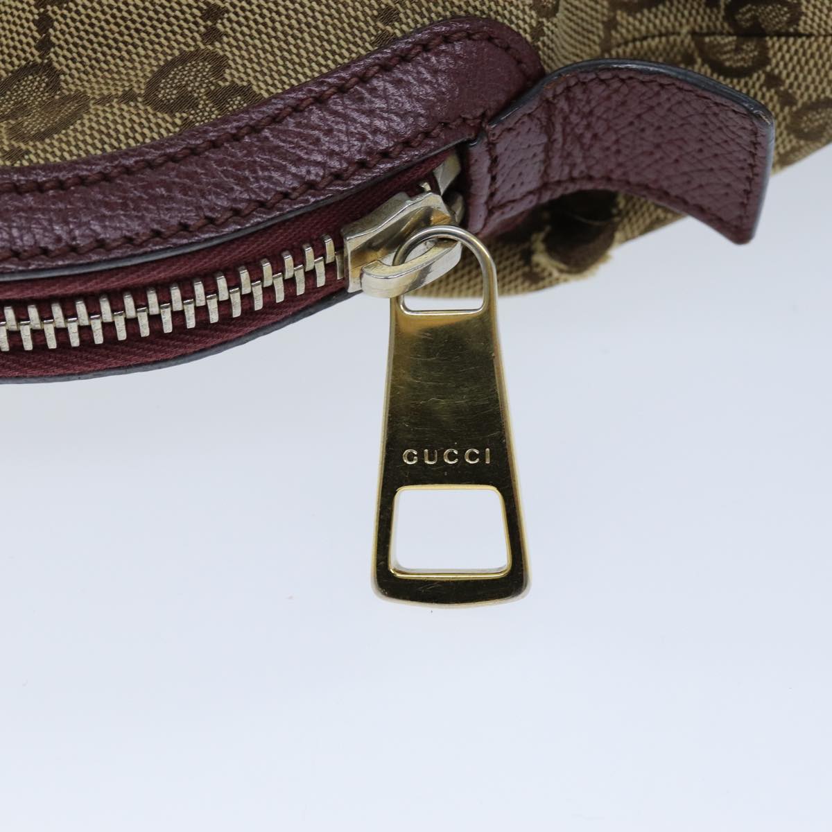 GUCCI GG Canvas Shoulder Bag Bordeaux Beige 323673 bs14437