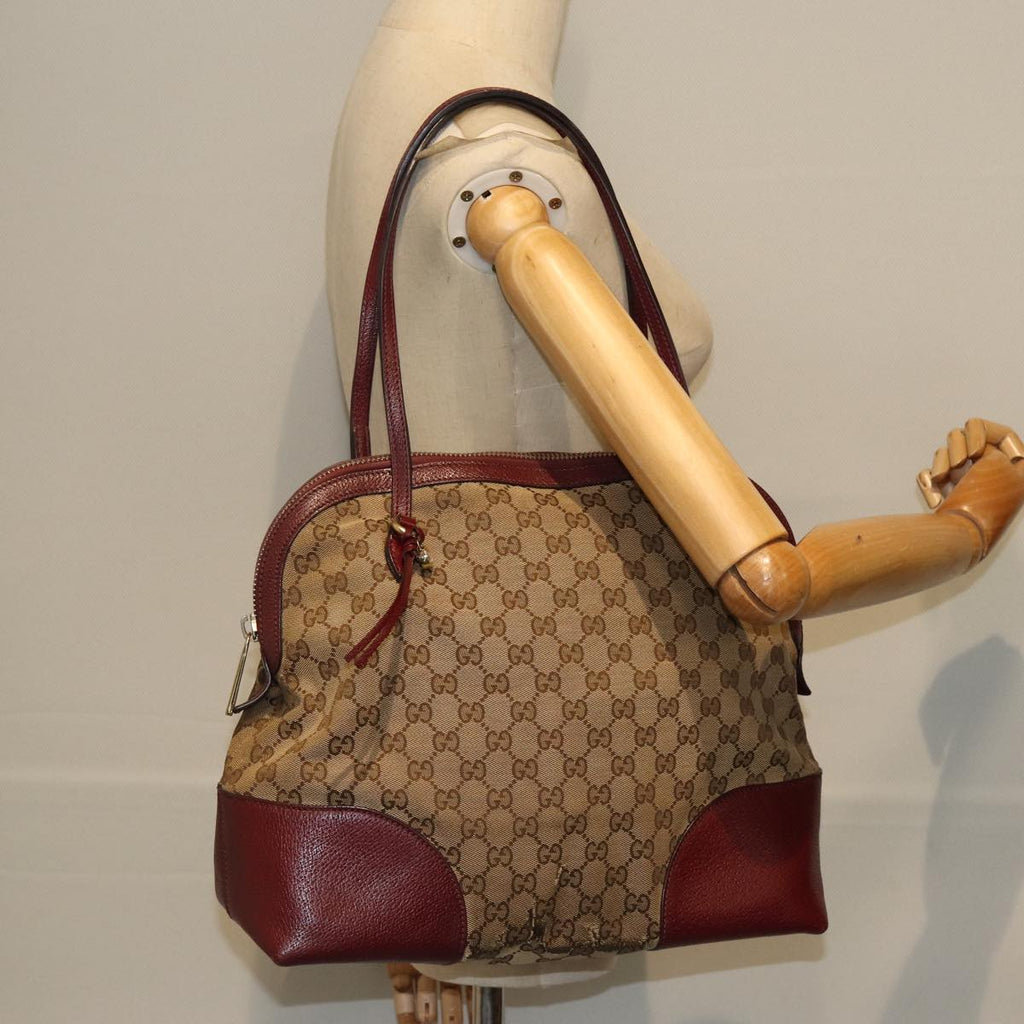 GUCCI GG Canvas Shoulder Bag Bordeaux Beige 323673 bs14437