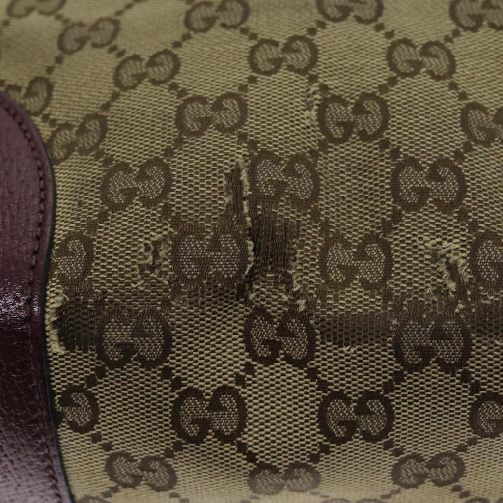 GUCCI GG Canvas Shoulder Bag Bordeaux Beige 323673 bs14437