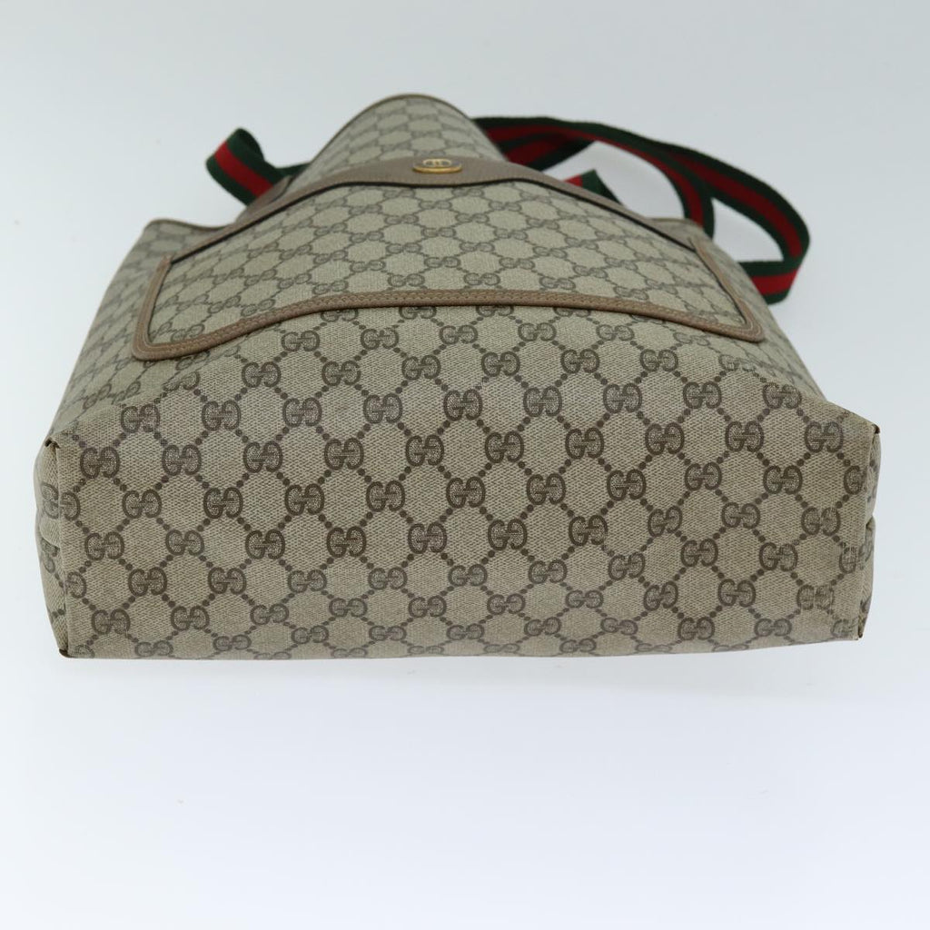 GUCCI GG Supreme Web Sherry Line Tote Bag PVC Beige Red 39 02 003 bs14438
