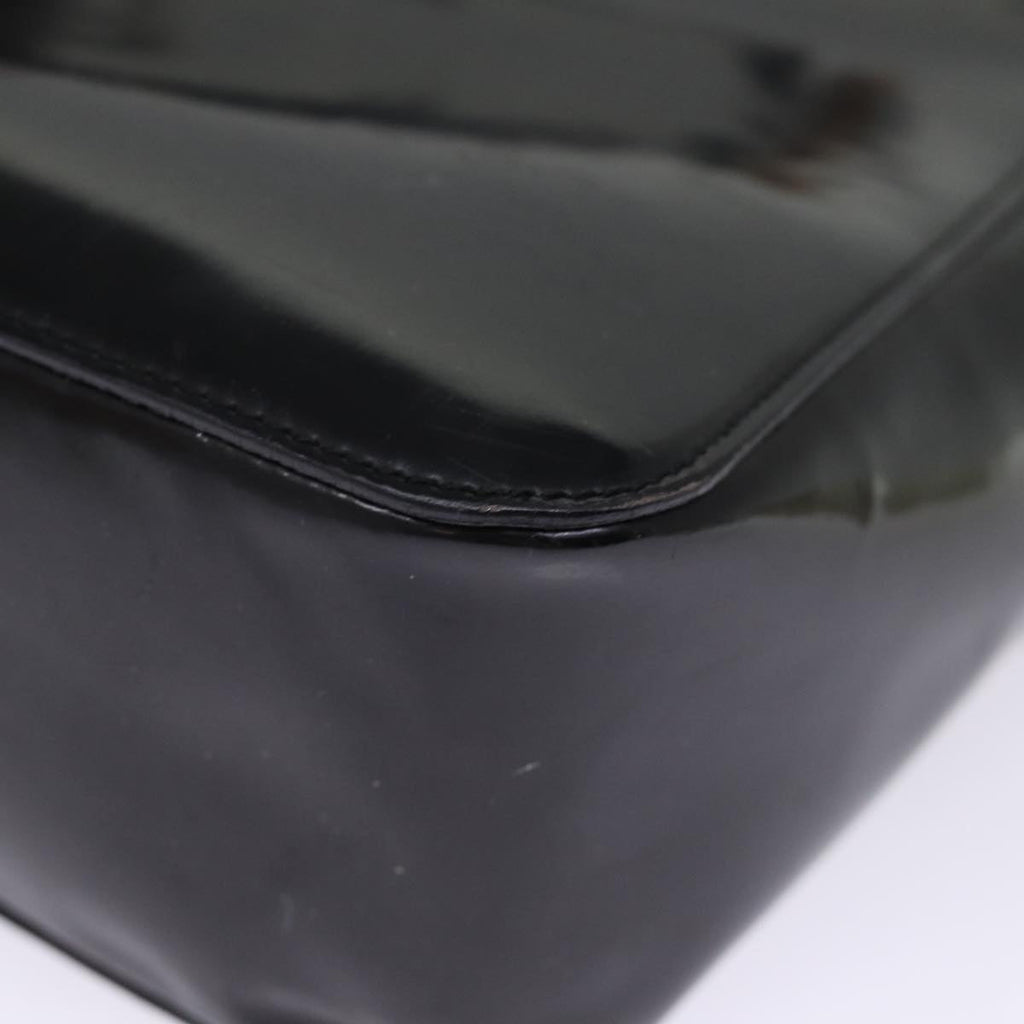 GUCCI Bamboo Hand Bag Enamel Black 93152 bs14450