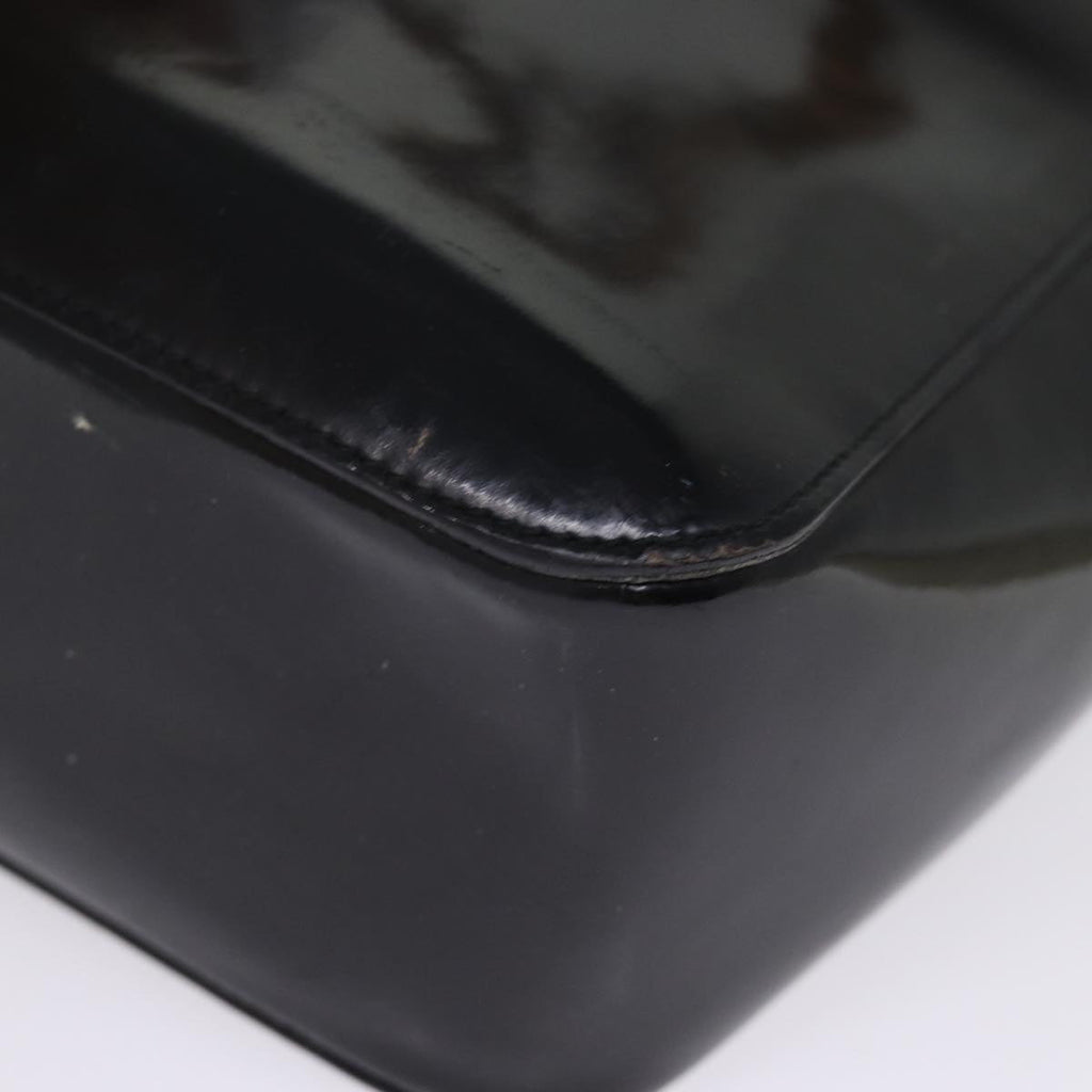 GUCCI Bamboo Hand Bag Enamel Black 93152 bs14450