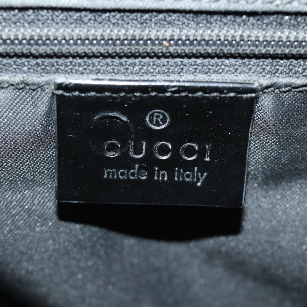 GUCCI Bamboo Hand Bag Enamel Black 93152 bs14450