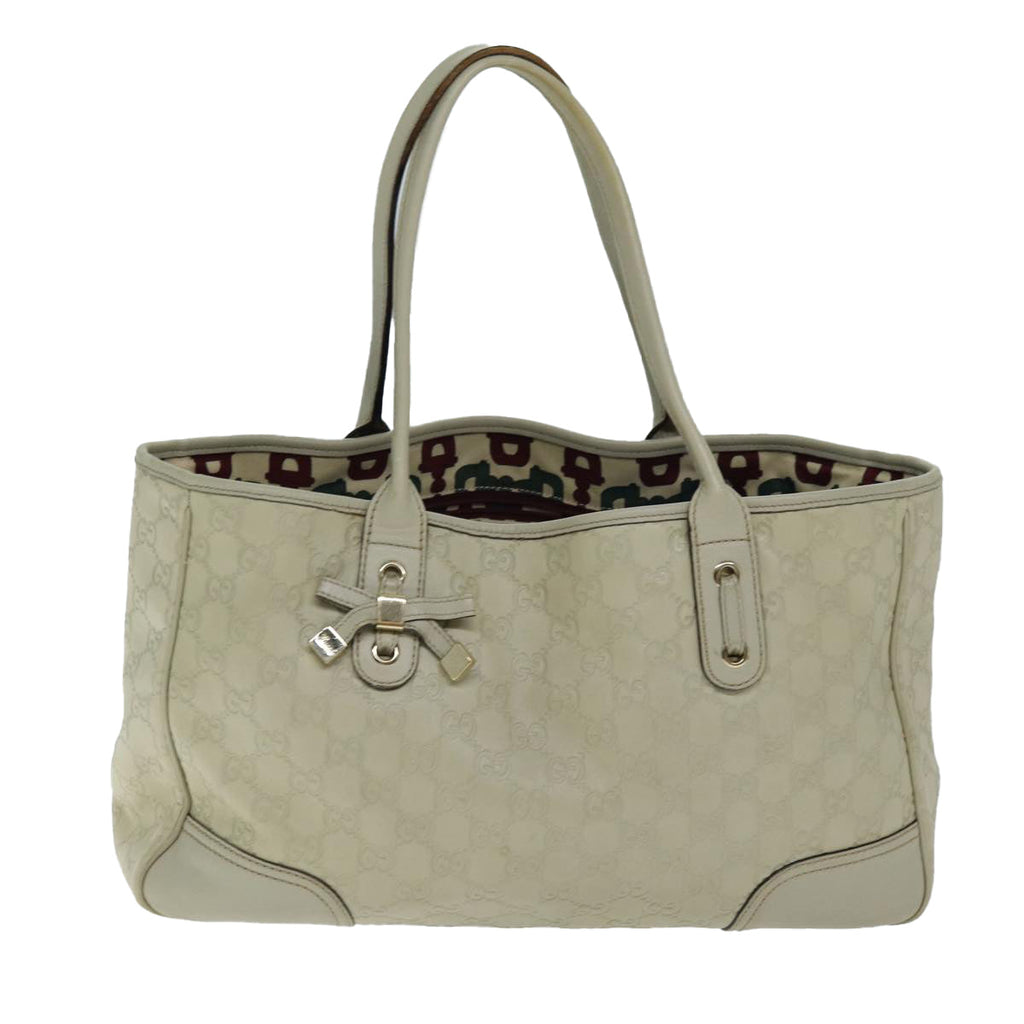 GUCCI GG Canvas Guccissima Tote Bag White 163805 bs14471
