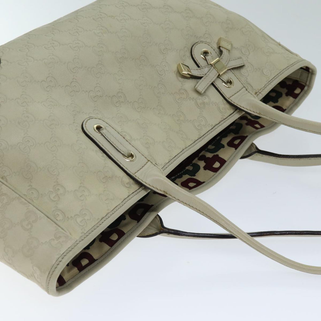 GUCCI GG Canvas Guccissima Tote Bag White 163805 bs14471