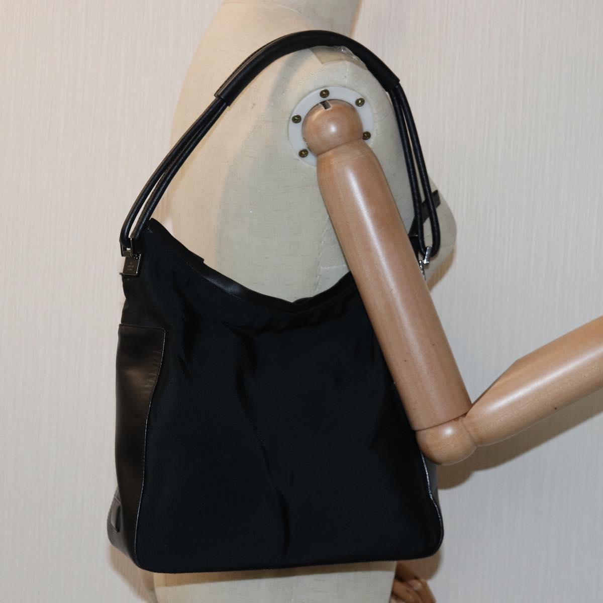 GUCCI Shoulder Bag Canvas Black 001 3766 bs14537
