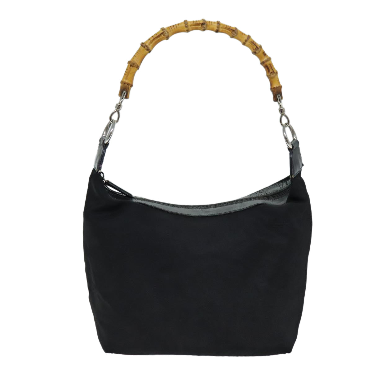 GUCCI Bamboo Shoulder Bag Canvas Black 000 1998 0531 bs14538