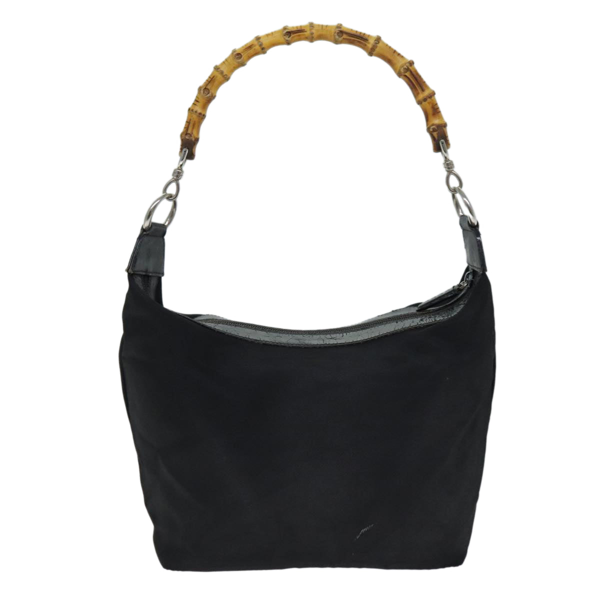 GUCCI Bamboo Shoulder Bag Canvas Black 000 1998 0531 bs14538