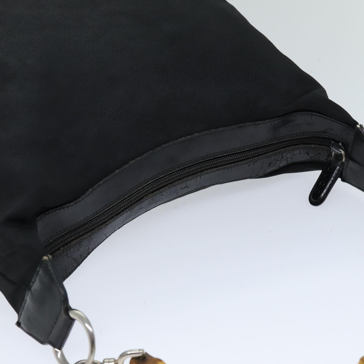 GUCCI Bamboo Shoulder Bag Canvas Black 000 1998 0531 bs14538