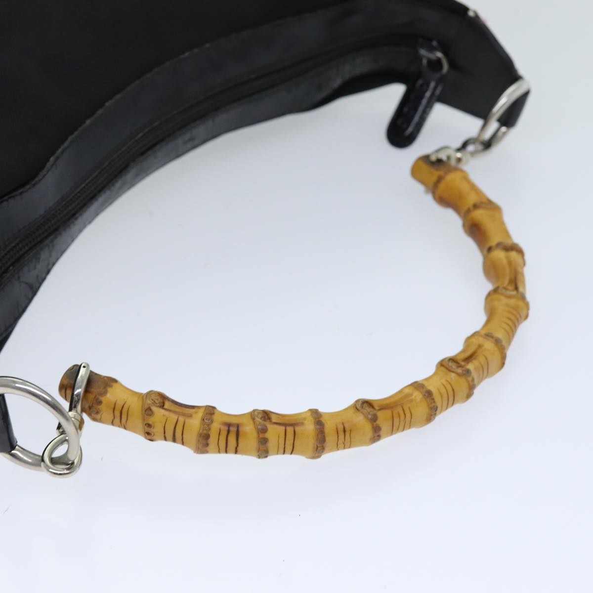 GUCCI Bamboo Shoulder Bag Canvas Black 000 1998 0531 bs14538