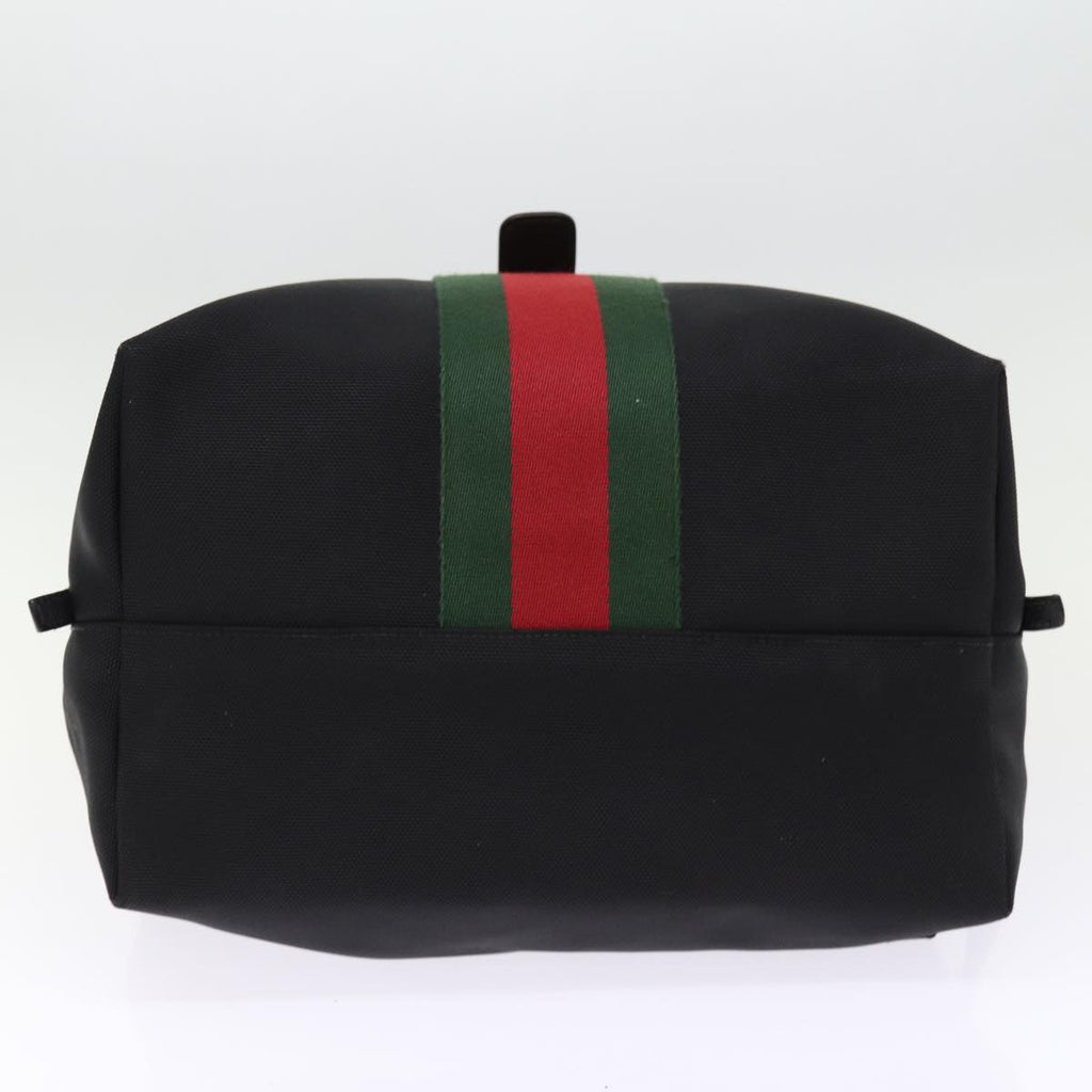 GUCCI Web Sherry Line Backpack Canvas Leather Black Red 337075 bs14560