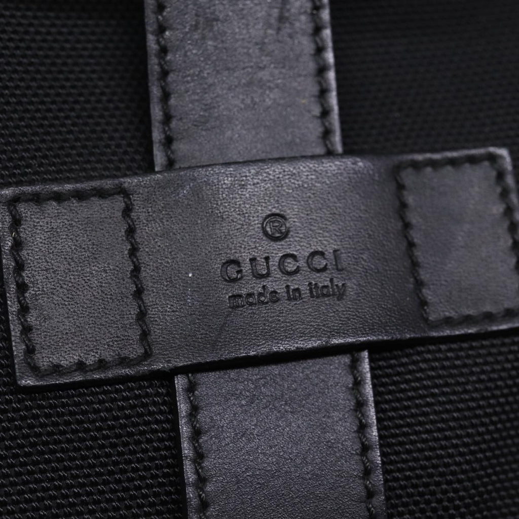 GUCCI Web Sherry Line Backpack Canvas Leather Black Red 337075 bs14560