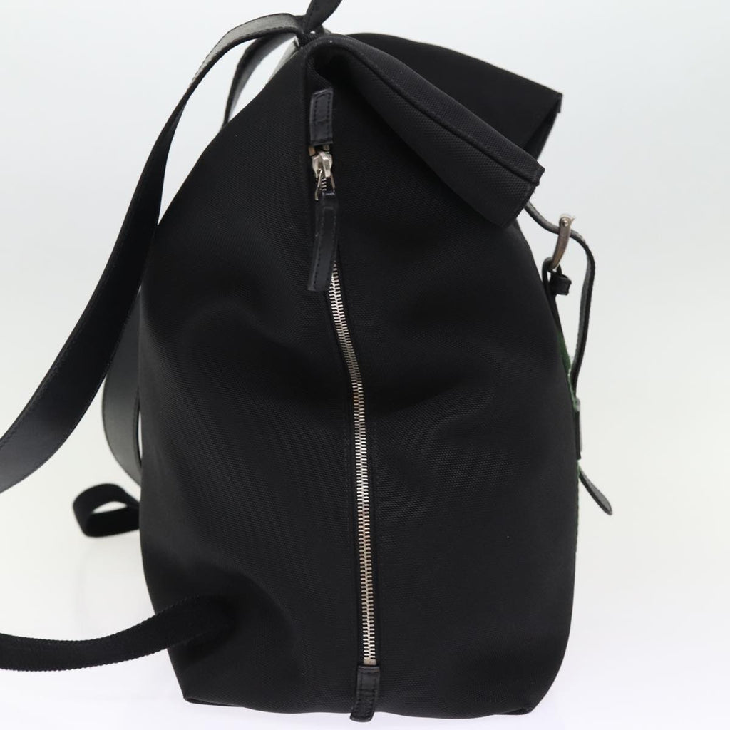 GUCCI Web Sherry Line Backpack Canvas Leather Black Red 337075 bs14560