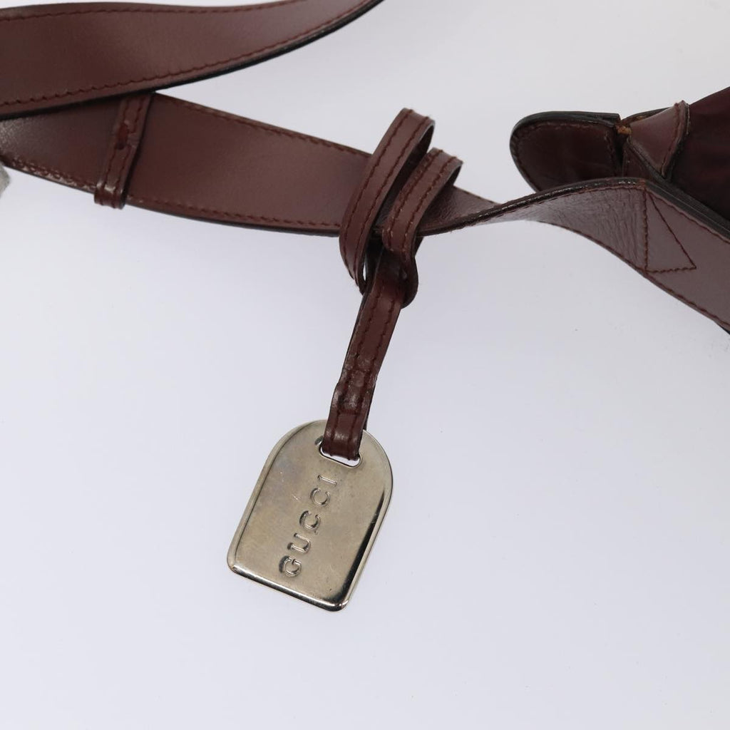 GUCCI Pouch Shoulder Bag Leather 3Set Gray Brown bs14614