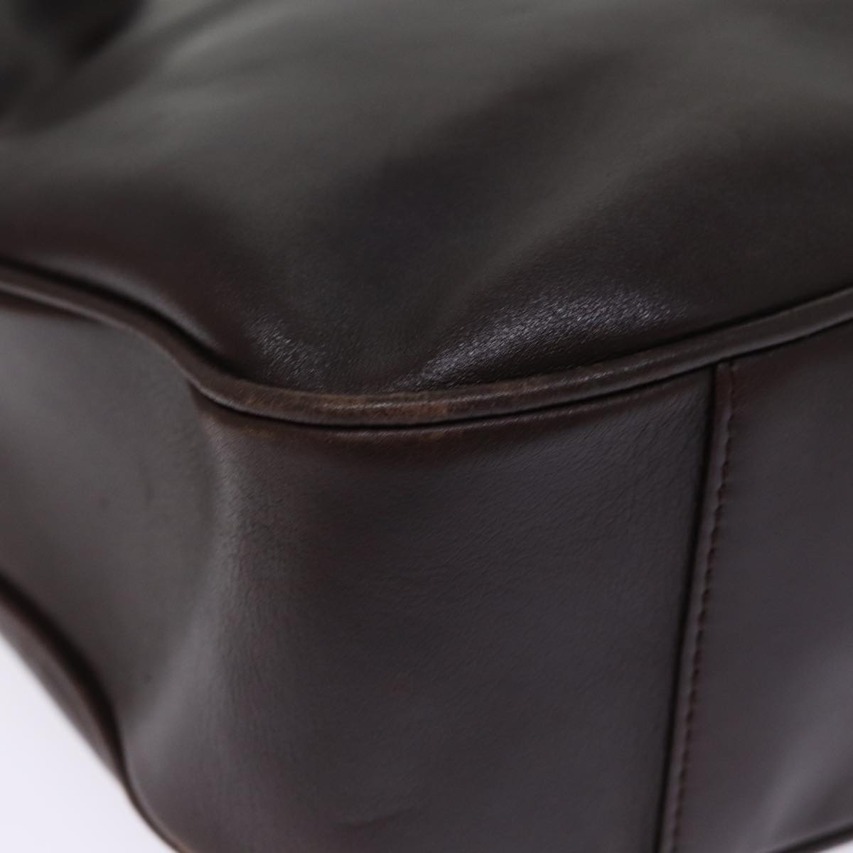 GUCCI Hand Bag Leather Brown bs14618