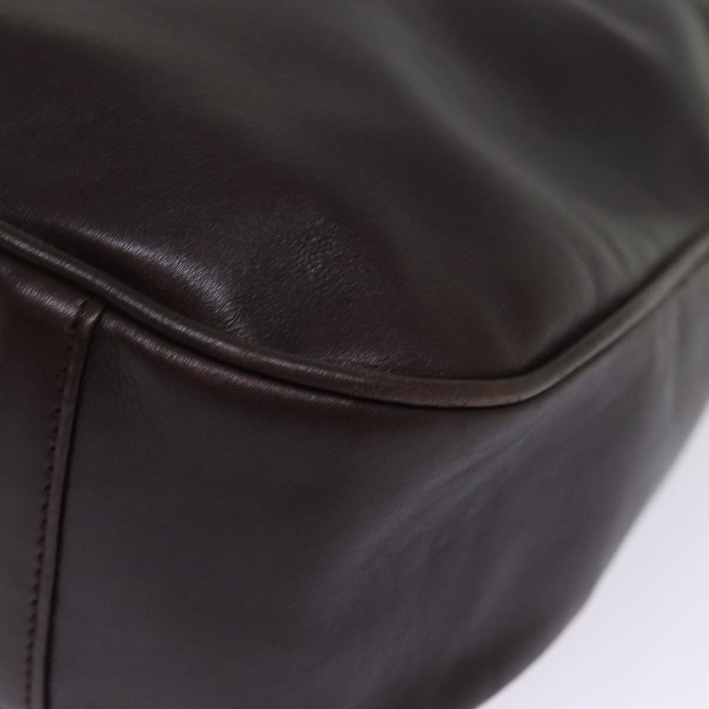 GUCCI Hand Bag Leather Brown bs14618