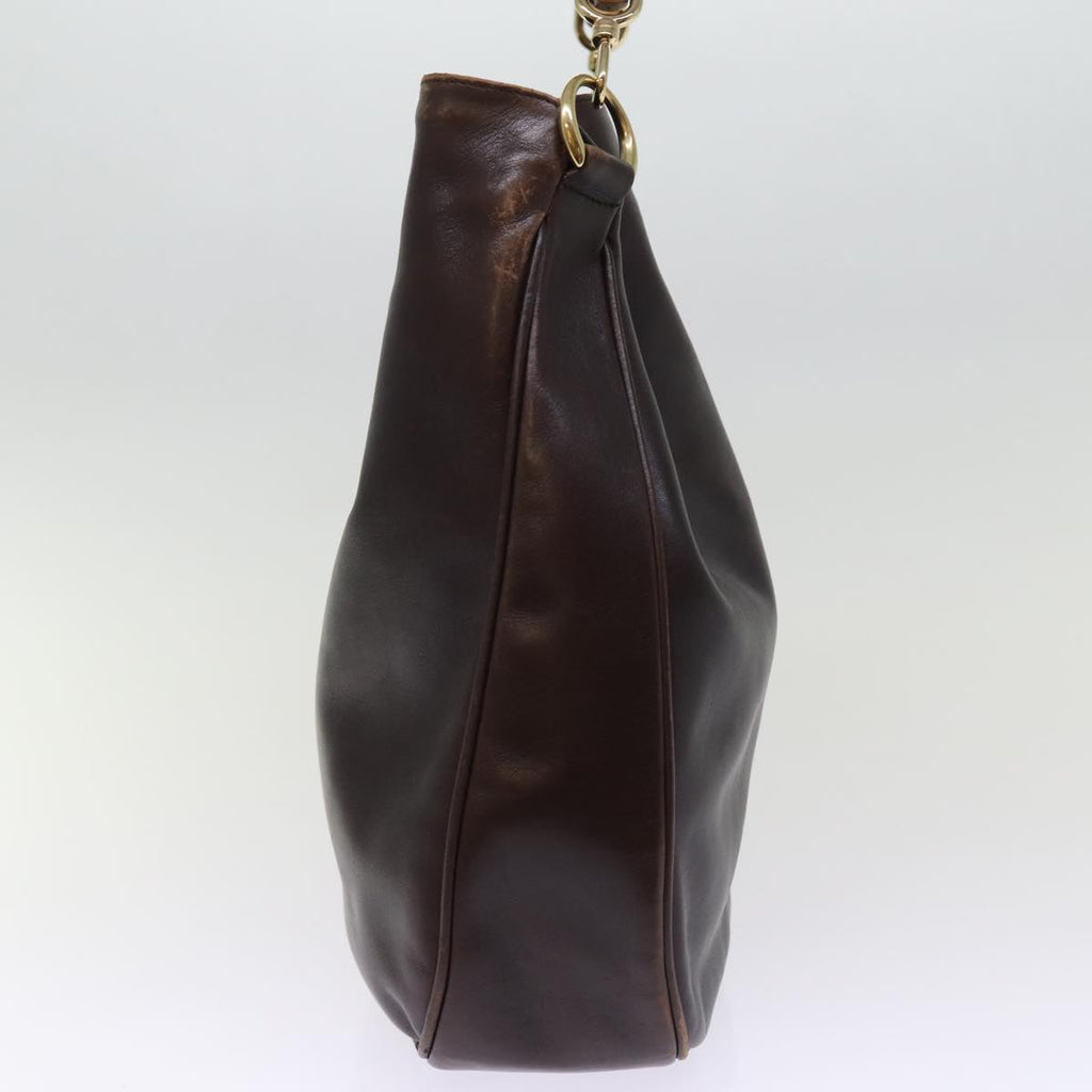 GUCCI Hand Bag Leather Brown bs14618